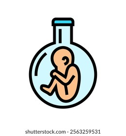 test tube baby genetic engineering color icon vector. test tube baby genetic engineering sign. isolated symbol illustration