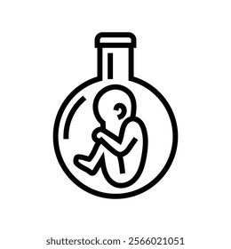 test tube baby genetic engineering line icon vector. test tube baby genetic engineering sign. isolated contour symbol black illustration