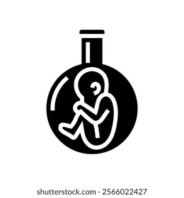 test tube baby genetic engineering glyph icon vector. test tube baby genetic engineering sign. isolated symbol illustration