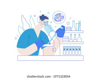 Test tube baby - medical insurance illustration. Modern flat vector