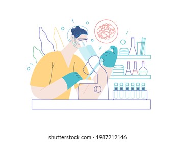 Bebé de tubo de prueba - ilustración de seguro médico. Vector plano moderno