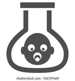 Test Tube Baby vector icon. Flat gray symbol. Pictogram is isolated on a white background. Designed for web and software interfaces.