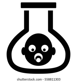 Test Tube Baby vector icon. Flat black symbol. Pictogram is isolated on a white background. Designed for web and software interfaces.