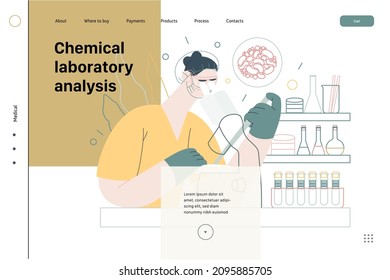 Bebé de tubo de ensayo, fertilización in vitro, FIV - plantilla web de seguro médico. Ilustración digital de concepto de vector plano moderno - asistente de laboratorio que lleva a cabo el procedimiento de FIV, laboratorio médico