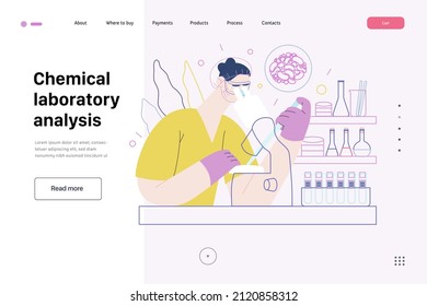 Bebé de tubo de ensayo, fertilización in vitro, FIV - plantilla web de seguro médico. Ilustración digital de concepto de vector plano moderno - auxiliar de laboratorio que lleva a cabo el procedimiento de FIV, laboratorio médico