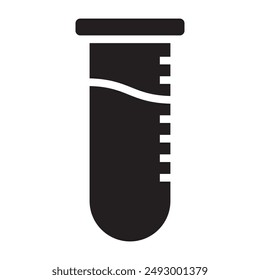 Test tube black icon. vector illustration.