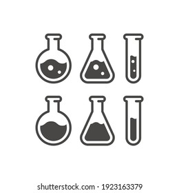Test tube black vector icon. Chemistry lab flask, science symbol.