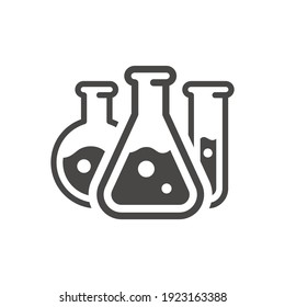 Test tube black vector icon. Chemistry lab flask, science symbol. - Shutterstock ID 1923163388