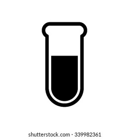 Test tube - black vector icon