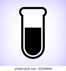 Test tube  - black vector icon