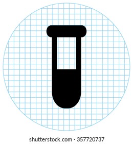 Test tube  - black vector icon