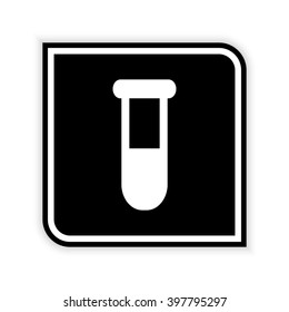 Test tube  - black vector icon