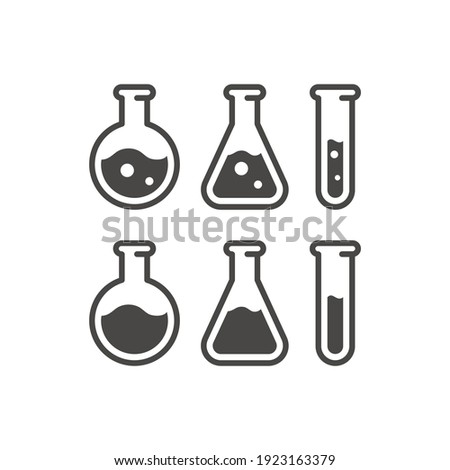 Test tube black vector icon. Chemistry lab flask, science symbol.