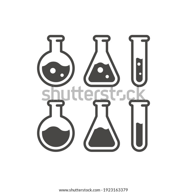 Test tube black vector icon. Chemistry lab flask,\
science symbol.