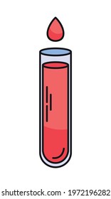 test tube with blood design