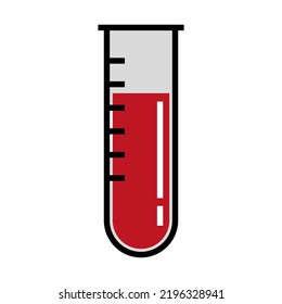 test tube, blood test sample icon vector