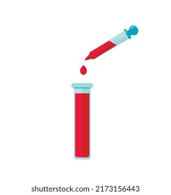 Test Tube Blood Sample Pipette Drop Stock Vector (Royalty Free ...