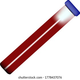 Tubo de prueba con sangre. Imagen vectorial.
