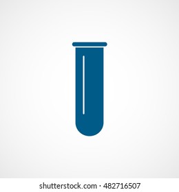 Test Tube Blue Flat Icon On White Background