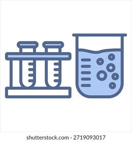 Test Tube Blue Icon Vector Illustration