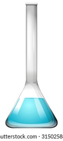 Test tube with blue liquid illustration