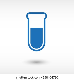 Test tube -  blue vector icon