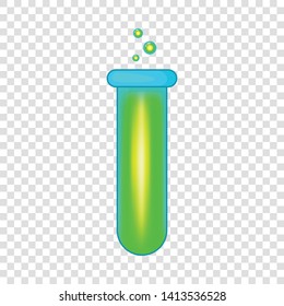 Test tube with bubbles icon. Cartoon illustration of test tube with bubbles vector icon for web design