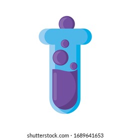test tube with bubbles on white background vector illustration design