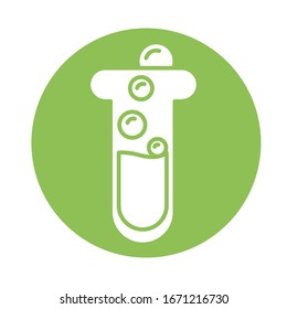 test tube with bubbles , silhouette style icon vector illustration design
