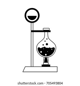 test tube with bubbly liquid science icon image 