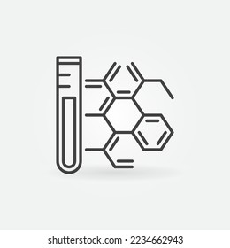Test Tube with Chemical Compound vector Chemistry Laboratory Glassware concept icon or symbol in thin line style