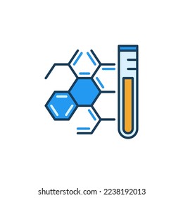 Tubo de ensayo y vector compuesto químico Icono o símbolo de la noción química