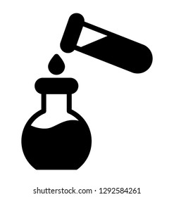 Test tube and chemical flask in science lab 