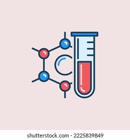 Test Tube and Chemical Formula vector Chemistry concept colored icon or symbol