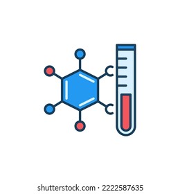 PrüfTube und chemisches Hexagonal-Formel, Vektorsymbol oder Symbol