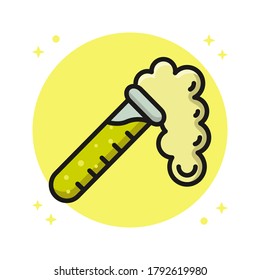 Test Tube Chemical Reaction Vector Illustration. Test Tube Symbol Icon Laboratory Equipment Logo Design