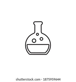  Flask, test tube, chemical simple thin line icon vector illustration