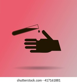 test tube, chemistry, acid, icon, risk, hand
