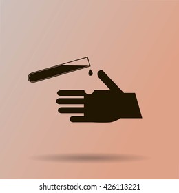 test tube, chemistry, acid, icon, risk, hand