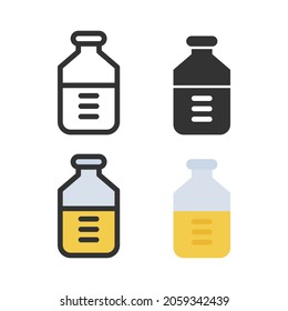 Test tube chemistry science laboratory colorful vector icon set. Pharmacy and chemistry, education and science elements and equipment