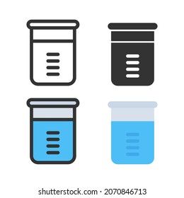Test tube chemistry science laboratory colorful vector icon set. Pharmacy and chemistry, education and science elements and equipment