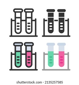 Test tube chemistry science laboratory colorful vector icon set