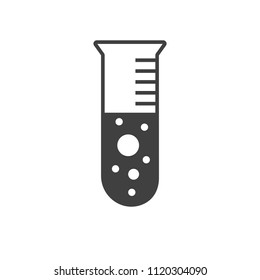 Test Tube, Chemisty Glyph Vector Icon. Isolated on the White Background. Editable EPS file. Vector illustration.