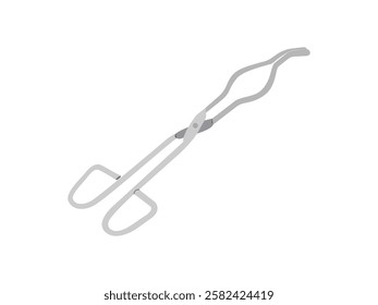 Test tube clamp icon illustration design, to clamp the test tube when heated, shape resembles scissors, realistic icon vector isolated on white background