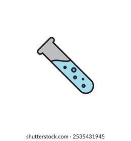 Test tube colored vector icon on white background