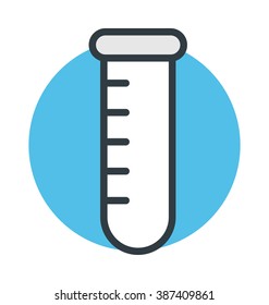 Test Tube Colored Vector Icon 