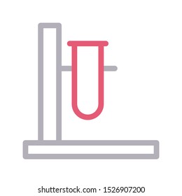 test tube colour line vector icon