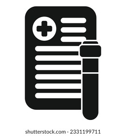 Test tube data icon simple vector. Medical clinic lab. Digital test
