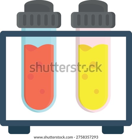 A test tube displaying two separate liquids, each with a unique color, highlighting their distinct properties.