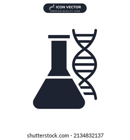 test tube and dna biochemistry icon symbol template for graphic and web design collection logo vector illustration